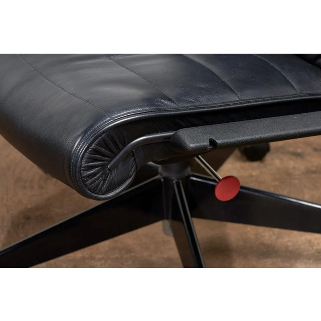Black Leather Desk Chair by Richard Sapper for Knoll Inc/Knoll Intl, France 1992 For Sale - Image 9 of 13