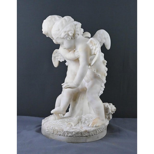 After Falconet, Two Cupids Disputing a Heart, Late 19th Century, Alabaster Sculpture For Sale - Image 18 of 18