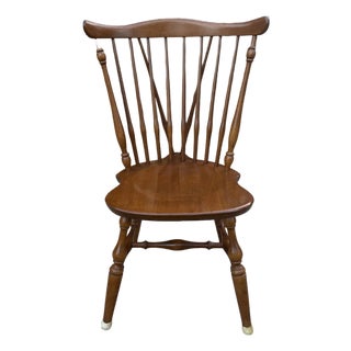 Vintage Ethan Allen Nutmeg Windsor Side Chair Solid Maple Early American For Sale