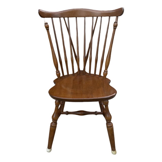Vintage Ethan Allen Nutmeg Windsor Side Chair Solid Maple Early American For Sale