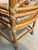 Mid 20th Century McGuire Target Back Chair. Upholstered in Palm Beach Designer Performance Fabric With Soft Pink and Green Accents. For Sale - Image 5 of 8
