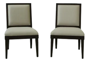 Modern Design Upholstered Occasional Chairs - a Pair