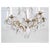 Elegant Louis XV style crystal chandelier featuring a gracefully scrolling brass frame adorned with an abundant assortment...
