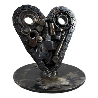 Simon Saronni, Heart Sculpture, 2025, Recycled Art Metal For Sale