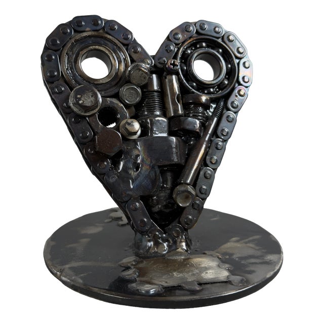 Simon Saronni, Heart Sculpture, 2025, Recycled Art Metal For Sale