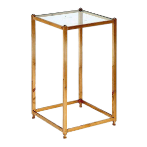 Solid Brass Pedestal Side Table by John Vesey