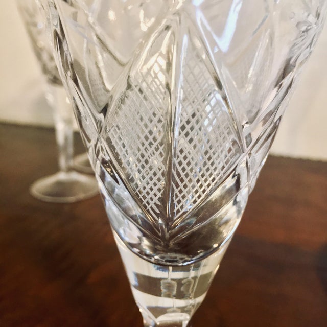 Pinwheel Cut Crystal Champagne Flute Set of 4 Chairish