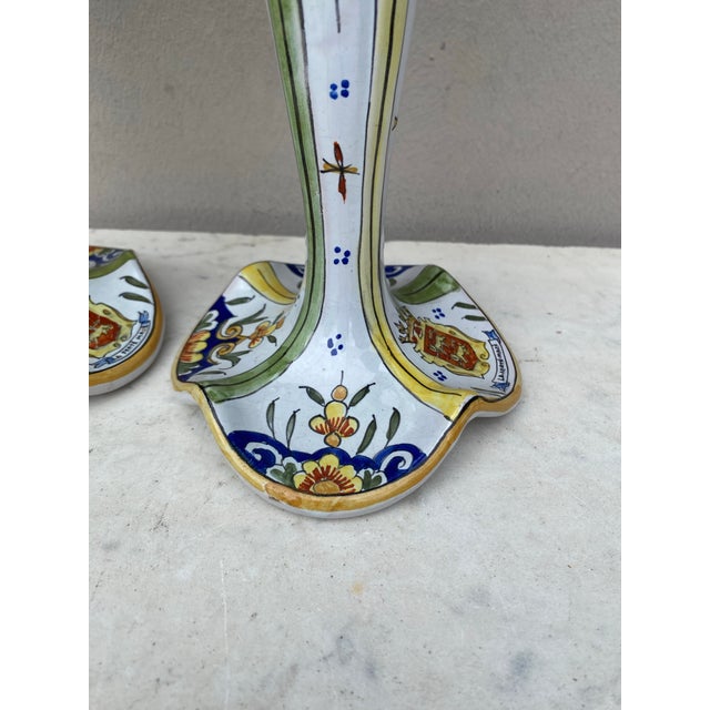 French Country French Faience Vases Circa 1900-A Pair For Sale - Image 3 of 6