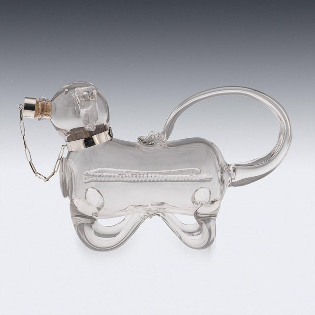 20th Century English Silver & Glass Novelty Claret Jug, 1916 For Sale - Image 17 of 18