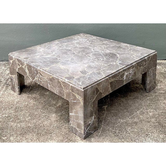 Vintage Boho Emperador Marble Coffee Table For Sale - Image 9 of 12
