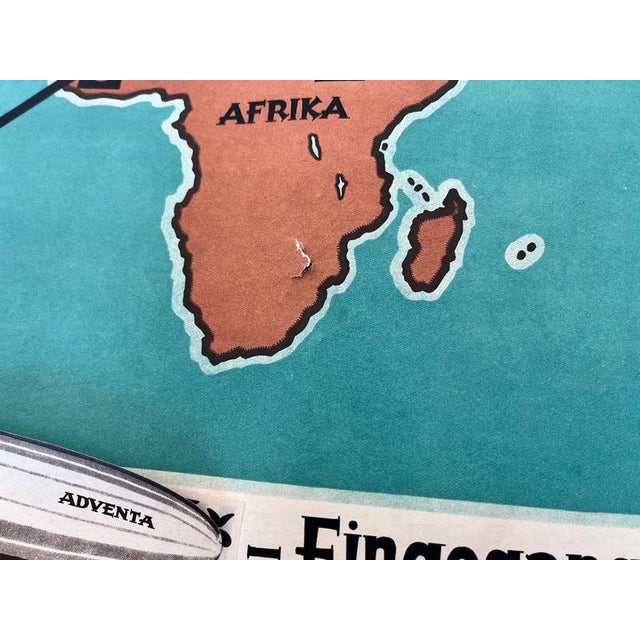 Vintage German Airship Travel Poster, 1930s For Sale - Image 9 of 10