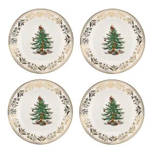 Spode Christmas Tree Gold Salad Plate 8" - Set of 4