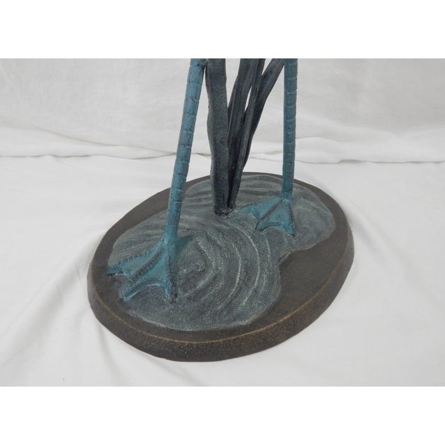 Metal Egret Side Tables With Glass Tops - a Pair For Sale - Image 11 of 12