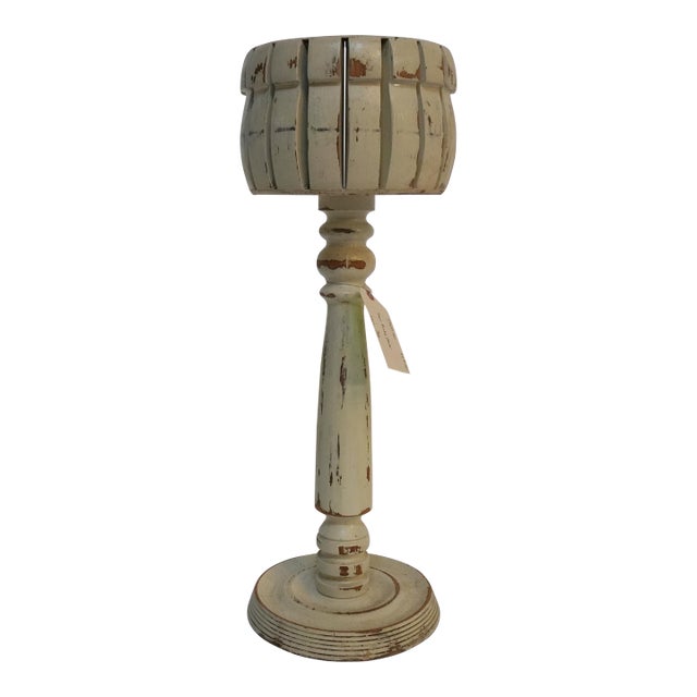 Vintage Painted Pedestal Plant Stand For Sale