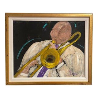 1990s Ron York Jazz Musician Painting For Sale
