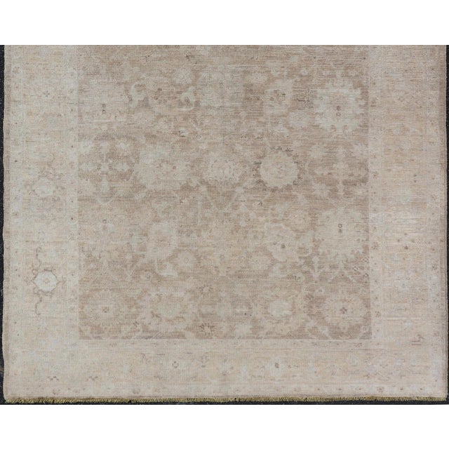 Modern Tabriz Rug by Keivan Woven Arts in Warm Taupe and Soft Cream 5'3 X 7'10 For Sale - Image 4 of 13