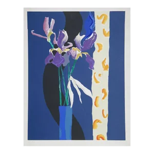 Purple Orchids in Blue Vase, Donald Fraser