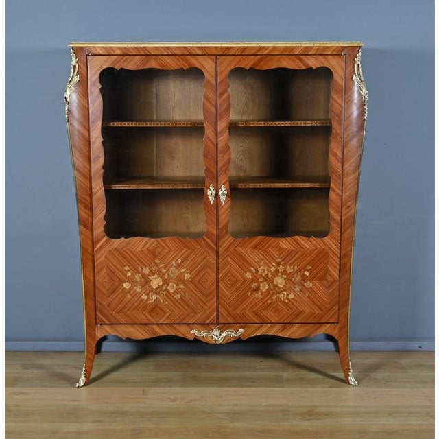 Small Marquetry Display Bookcase, 1890s For Sale - Image 6 of 18