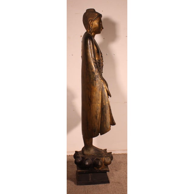 Burmese Artist, Large Mandalay Buddha, 1800s, Wood For Sale - Image 6 of 17