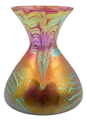 Art Nouveau PG 3/492 Vase in Pink, Green and Blue Glass from Johann Loetz Witwe, 1903