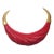 Vintage 1980s Signed Monet Goldtone Molded Red Resin Collar Necklace For Sale