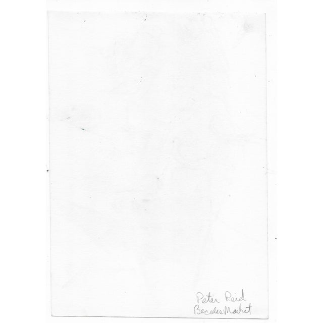 Figurative 1980s Peter Reid Pastel of Man With Pipe For Sale - Image 3 of 3