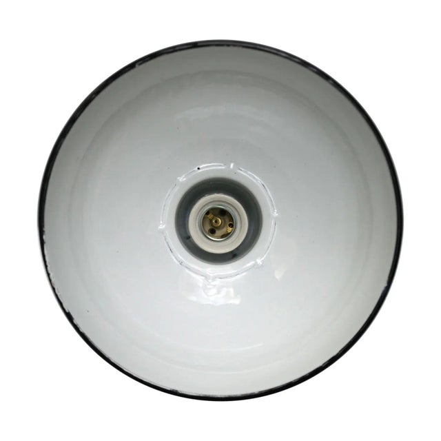 Vintage Industrial Black Enamel & Cast Iron Wall Lamp For Sale - Image 6 of 8