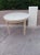 Yellow 1980s Hollywood Regency Faux Bamboo Dining Table With One Extra Leaf Yellow White Top For Sale - Image 8 of 8