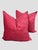 Beautiful custom made pillow pair in Europatex Fuchsia with Black Micro Cord. Windowpane Black Woven Tape applied to the...
