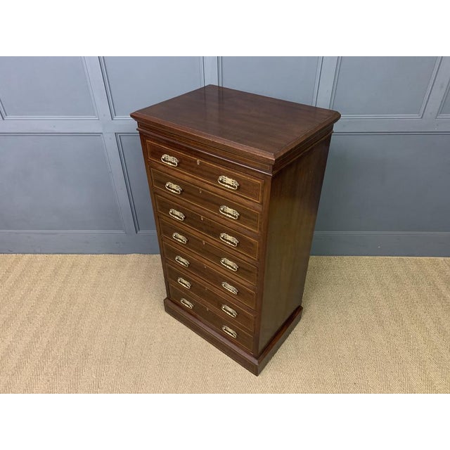 Inlaid Mahogany Pillar Chest from Maple & Co., 1900 For Sale - Image 11 of 15