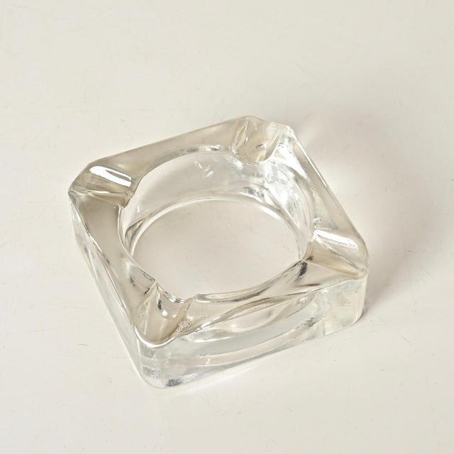 Brown Bent Leather and Crystal Ashtray by Jacques Adnet, Italy, 1950s For Sale - Image 8 of 12