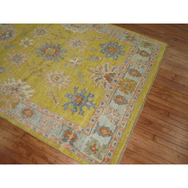 2010s Early 21st Century Yellow Turkish Oushak - 5' x 7' For Sale - Image 5 of 6