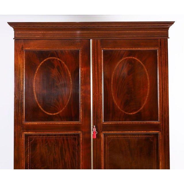 Antique English George III Revival Flame Mahogany Wardrobe, 1880 For Sale - Image 18 of 18