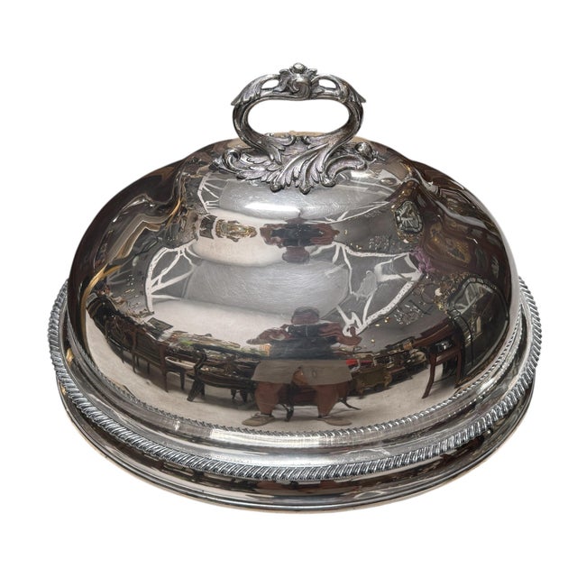 Huge Antique Sheffield English Silver Plate Food Dome Cloche.