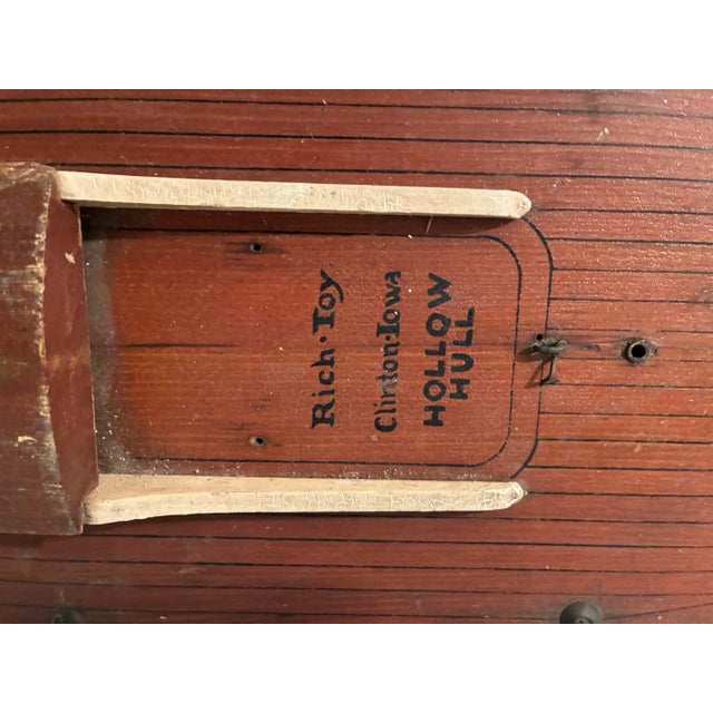 Vintage Pond Sail Boat Yacht 28" Wood Hull Mid Century For Sale In Philadelphia - Image 6 of 10