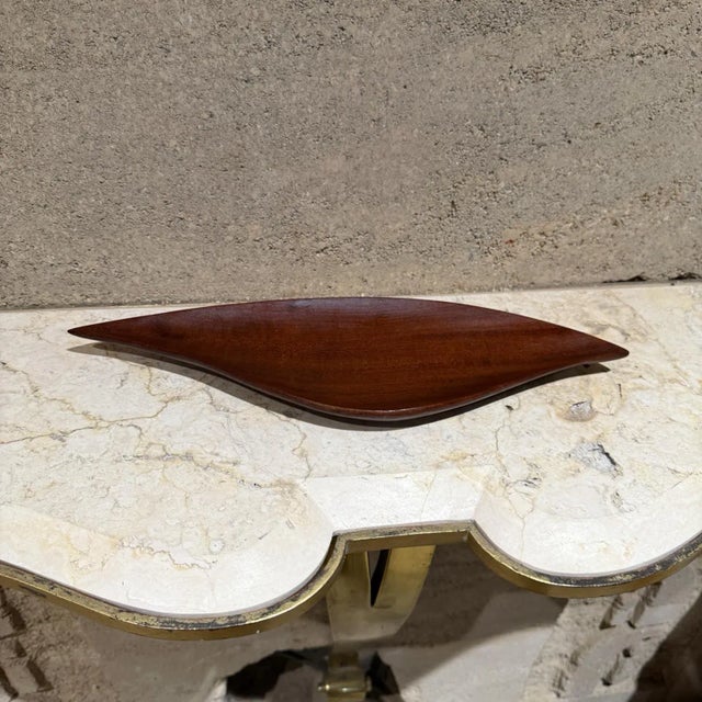 For your consideration, a vintage 1970s Haitian tropical mahogany sculptural wood tray featuring an organic, asymmetric...