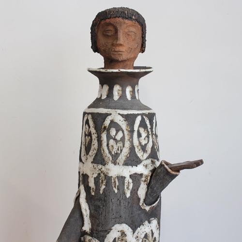 Albert Thiry, Robed Figure' French Stoneware Sculpture1960s, Stoneware For Sale - Image 10 of 18