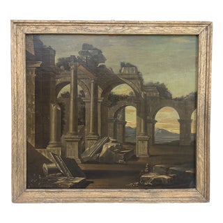 Italian School Artisit, Ancient Ruins, 18th Century, Oil Painting on Canvas, Framed For Sale
