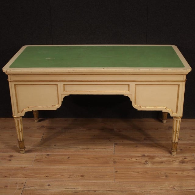 20th Century Italian Lacquered and Gilded Writing Desk, 1930s For Sale - Image 10 of 13