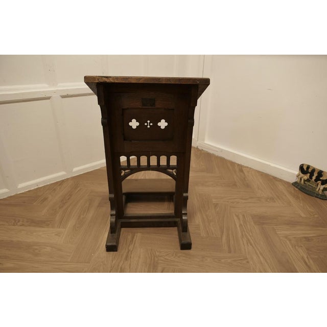 Gold Arts and Crafts Oak Reception Desk Greeting Station, 1900s For Sale - Image 8 of 10