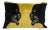 Panther Ikat Velvet Pillow For Sale