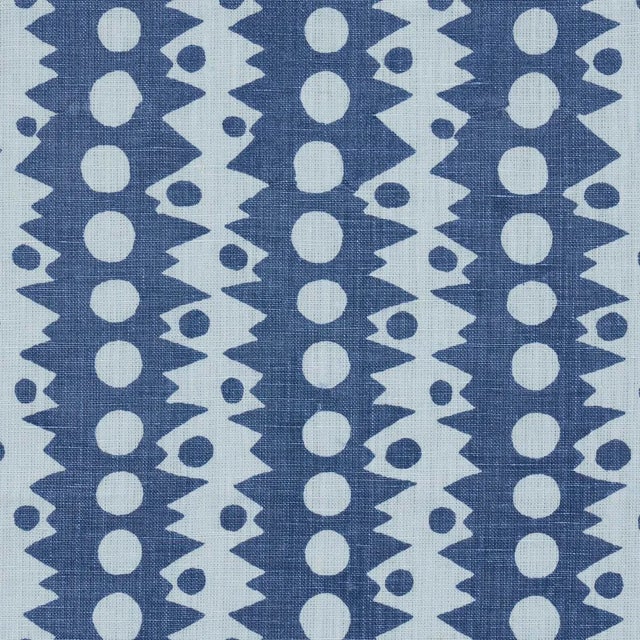 Abstract Schumacher x Drusus Tabor Trickledown Fabric in Blues For Sale - Image 3 of 4