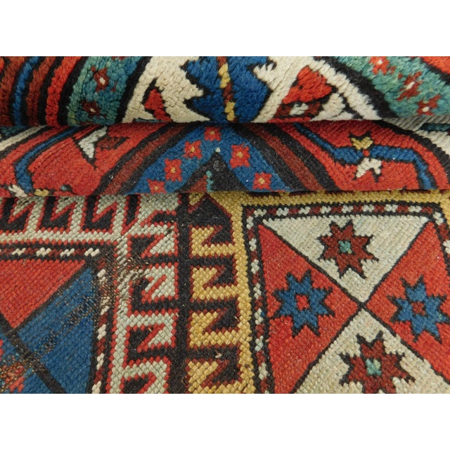 1920s Antique Handcrafted Caucasian Rug. 3'7"x 7' For Sale - Image 11 of 13