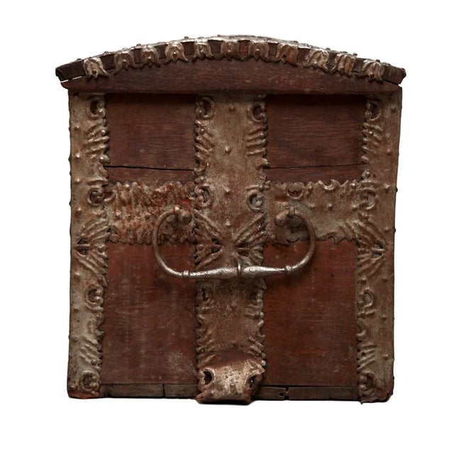 Brown Mid 19th Century Danish Primitive Iron Clad Chest For Sale - Image 8 of 10