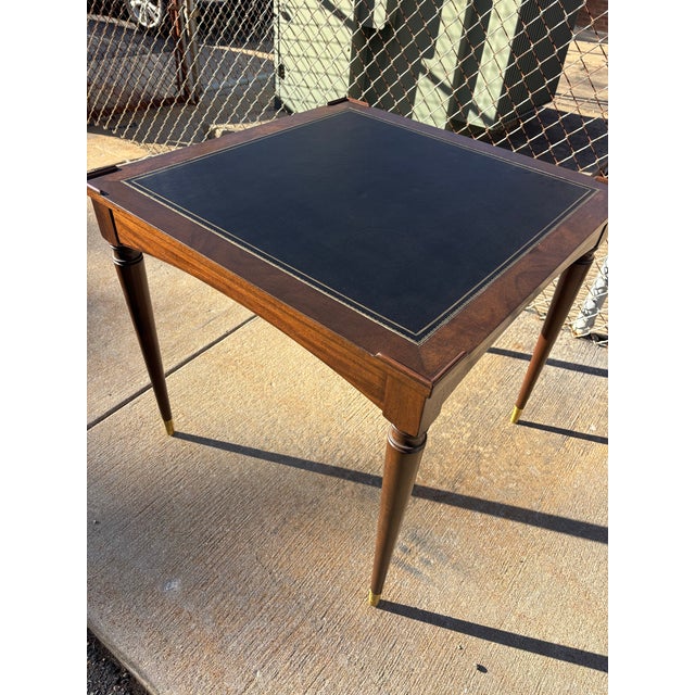 Vintage Leather Top Game & Card Dining Table by Fine Arts Furniture Co. For Sale - Image 11 of 12