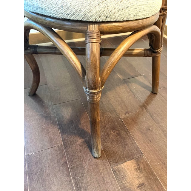 Vintage Coastal Boho Rattan Fan-Back Side Chair For Sale - Image 16 of 17
