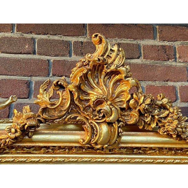 Late 20c French Artisan Louis XVI Gold Beech Floor Mirror For Sale - Image 13 of 14