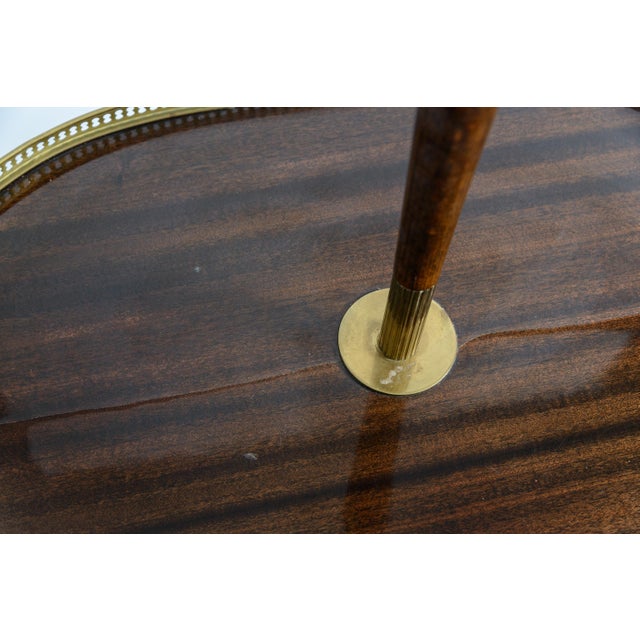Wood 1960s French Hollywood Regency Brass Gallery Bouillotte Table Floor Lamp For Sale - Image 7 of 14