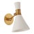 Visual Comfort Signature Liam Small Articulating Sconce in Hand-Rubbed Antique Brass with Matte White Shade For Sale