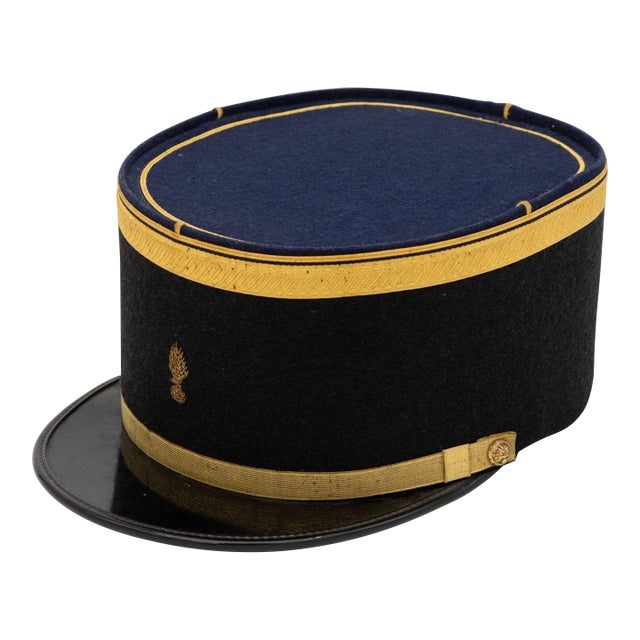 Vintage French Military Academy Officers Hat, Mid Century For Sale